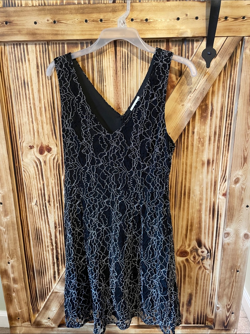 Sienna Sky Black Lace V-Neck Midi Dress